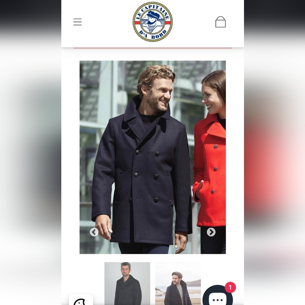 Wool Pea Dress Coat Mens Navy Blue Dalmard Marine